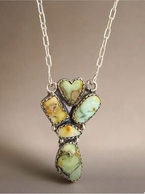 New Sterling Silver Palomino Turquoise Pendant Necklace 18” Chain 1” Pendant